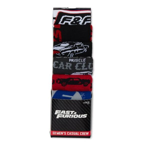 Fast & Furious Casual Crew Socks-6 Pairs - Picture 2 of 2